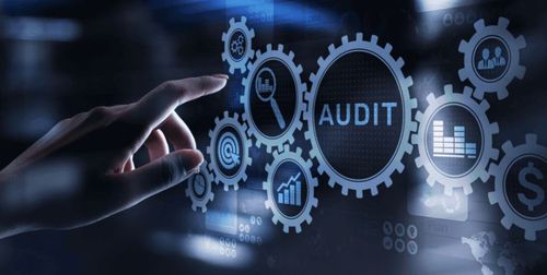Illustrazione di ingranaggi con la scritta AUDIT