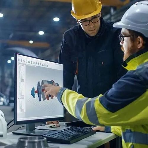 Ingegneri al lavoro davanti a un monitor